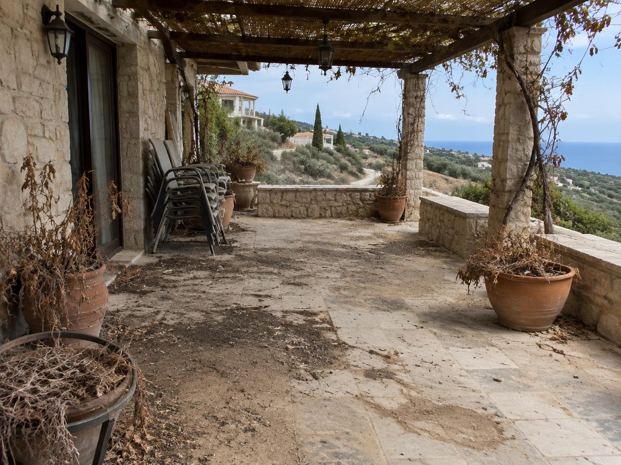 Terrace cleaning — Before